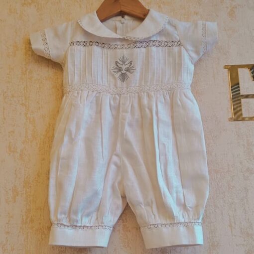 BD126-Linen Embroided Romper