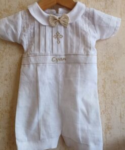 BD28-Hand Embroided Linen Romper
