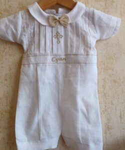 BD28-Hand Embroided Linen Romper