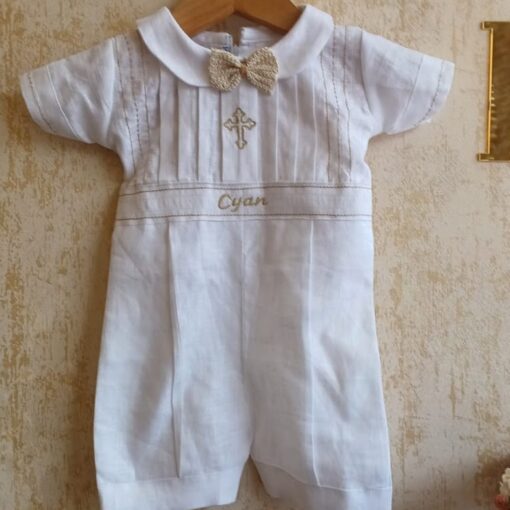 BD28-Hand Embroided Linen Romper