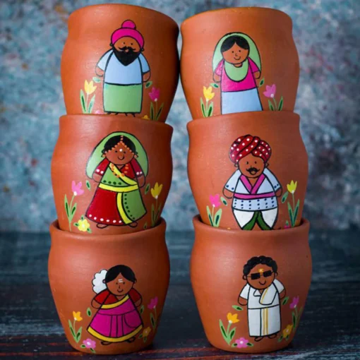 Discover the Charm of Printed Handmade Terracotta Cups