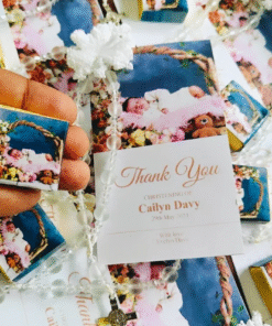 Thanks Card-Small With Rosary & Chocolate