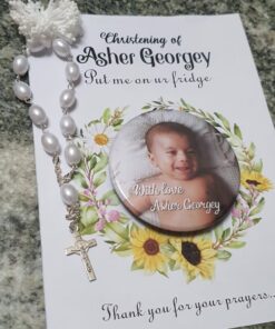 Thank Card-Large With Rosary & Fridge Magnet