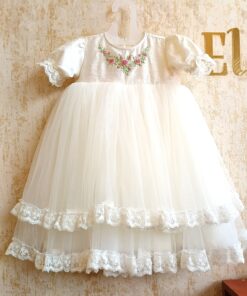 GD175-Net Hand Embroidered Frock