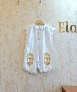 BD144-Cotton Romper with Satin Shrug