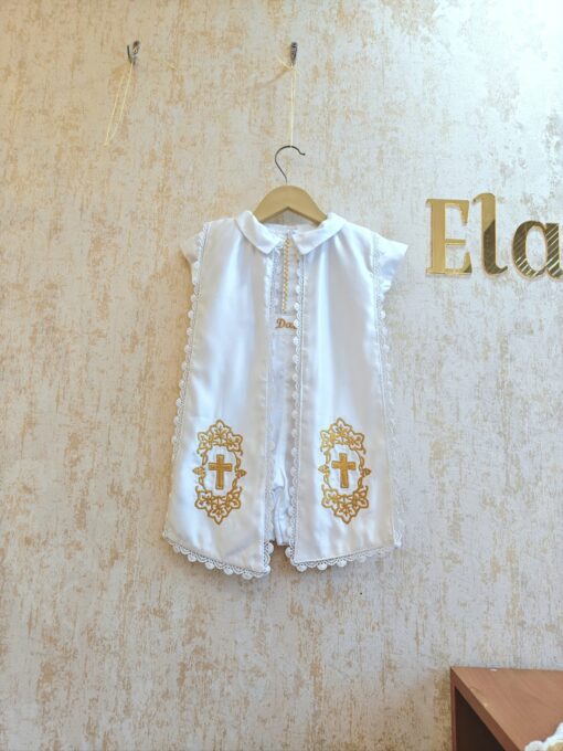 BD144-Cotton Romper with Satin Shrug