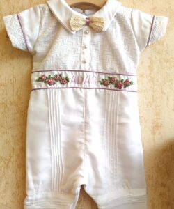 BD146-Organza Romper with Embroidery