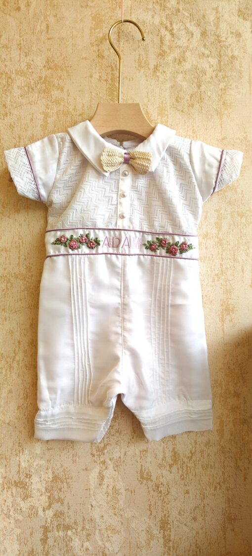 BD146-Organza Romper with Embroidery
