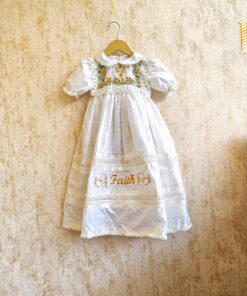 GD164-Raw Silk Embroidered Frock