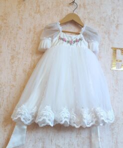 GD167-Net Hand Embroidered Frock