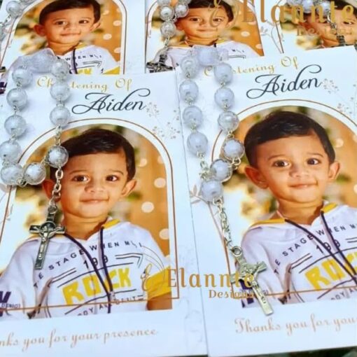 Thanks Card-Small With Rosary