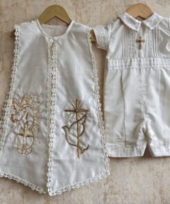 BD160-Silk Romper with Hand Embroidered Shrug