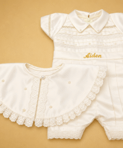 BD172-Satin Romper with Cape