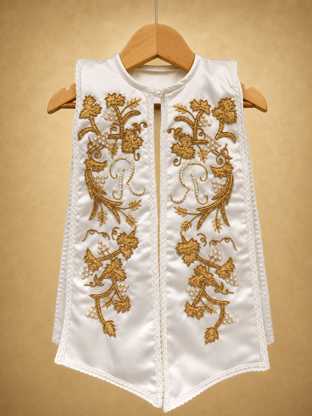 BD181-Satin Hand Embroidered Shrug