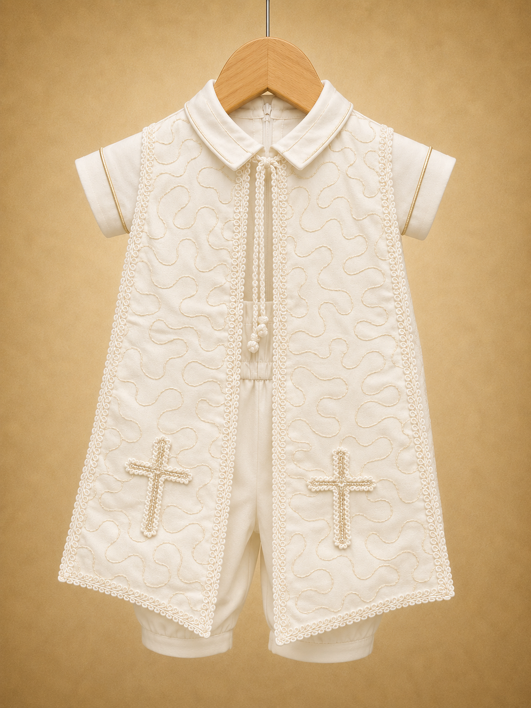 BD184-Pure Silk Romper with Hand Embroidered Shrug