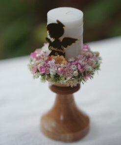 AC5-Wooden Base Candle with Angel