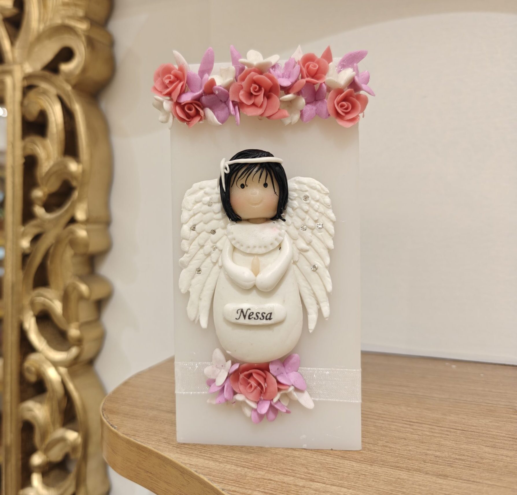 AC7-Square Candle with Angel