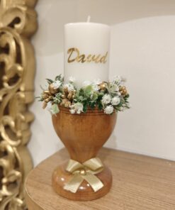 PC27-Wooden Base Pillar Candle